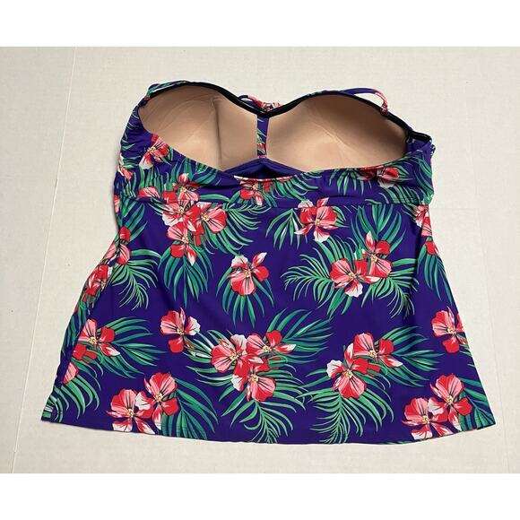 Womens Old Navy Swim Top Tropical Padded Tankini Halter Removable Straps XL NWT - Picture 3 of 11